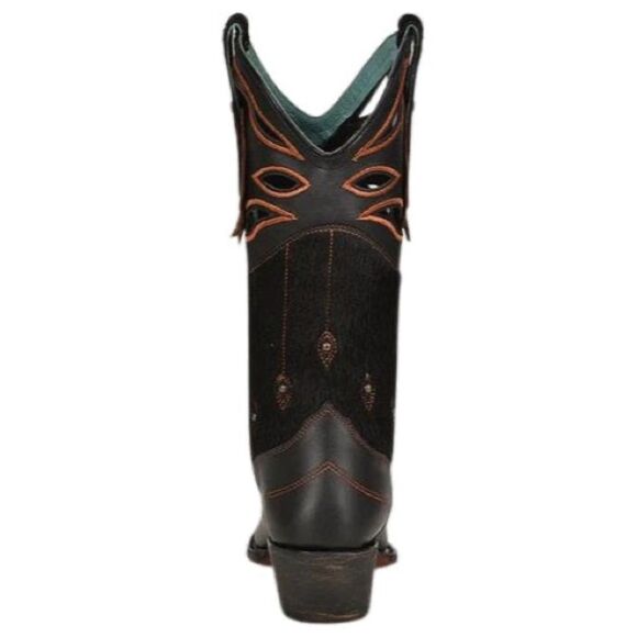 Corral Z0147 Black Cutout Embroidered Studded Cowboy Boots Pointed Toe sz 8 NIB - Picture 3 of 11